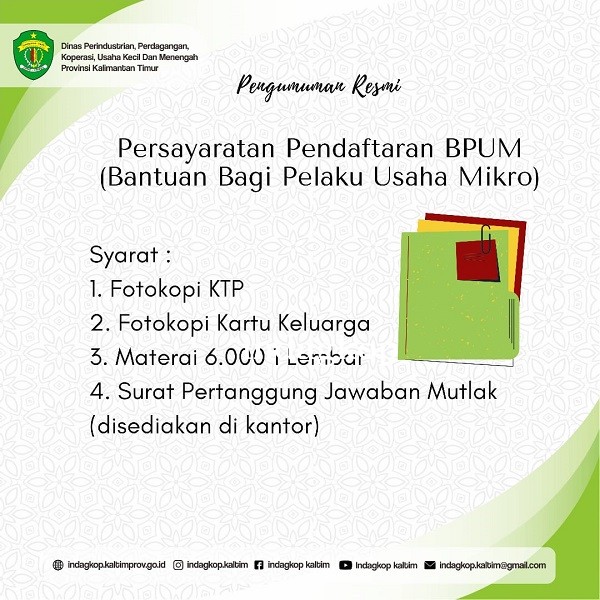 Pendaftaran Bantuan pelaku Usaha Mikro (BPUM)